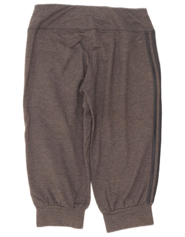Adidas Damen Capri-Trainingshose, Jogginghose, UK 12, mittelgraue Baumwolle