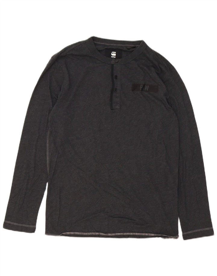G-Star Herren-Oberteil, langärmelig, klein, graue Baumwolle