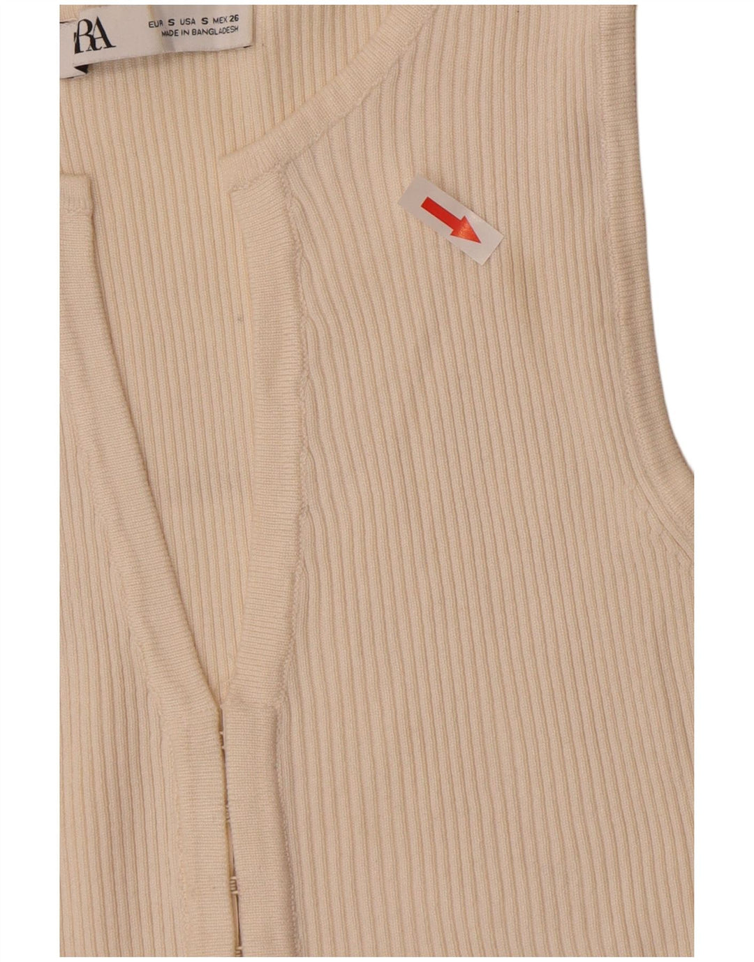 Zara Damen-Cardigan-Oberteil, UK-Gr. 8, Small, Off-White-Viskose