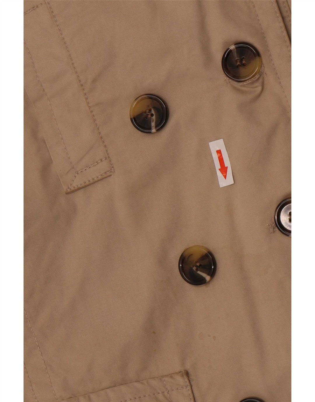Massimo Dutti Damen Kurzer zweireihiger Trenchcoat UK 14 Mittelbeige