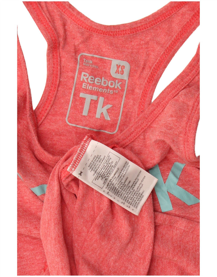 REEBOK Damen Graphic Vest Top UK 6 XS Rote Baumwolle