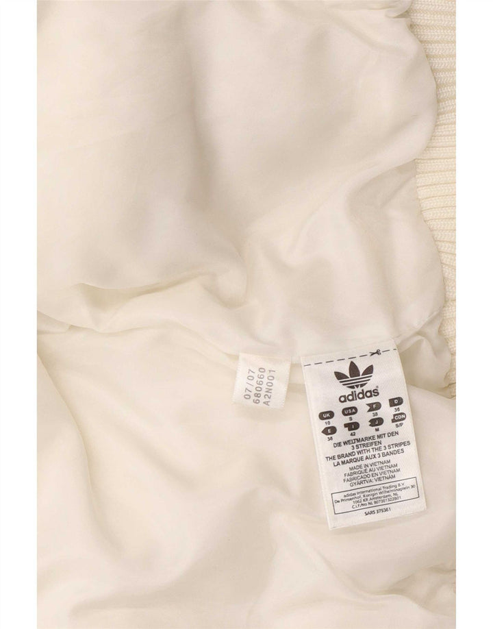 Adidas Damen Grafik gepolsterte Jacke UK 10 Small Weiß Polyester