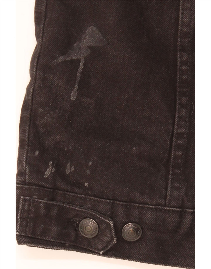 Zara Herren Denim Sherpa Jacke UK 42 XL Schwarz Polyester