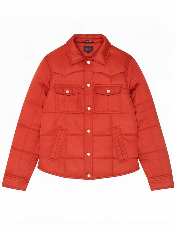 Tommy Hilfiger Wattierte Damenjacke UK 12 Mittelrotes Polyester