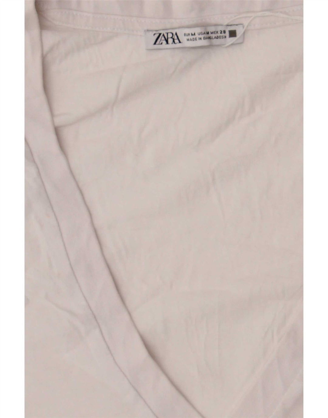 Zara Damen T-Shirt Top UK 14 Medium Weiß