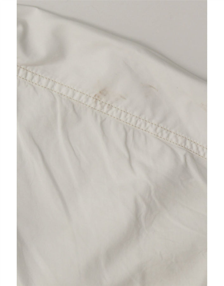Benetton Damen-Oversize-Hemd, UK 10, Größe S, weiße Baumwolle