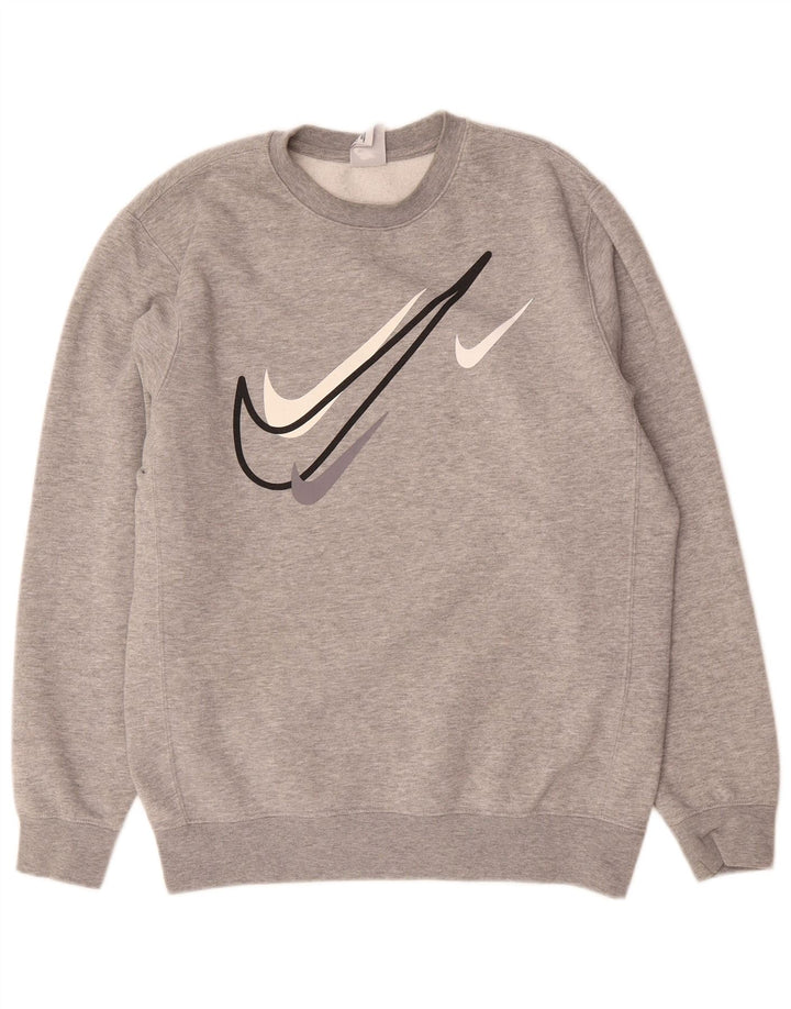 Nike Herren-Sweatshirt mit Grafik, mittelgraue Baumwolle