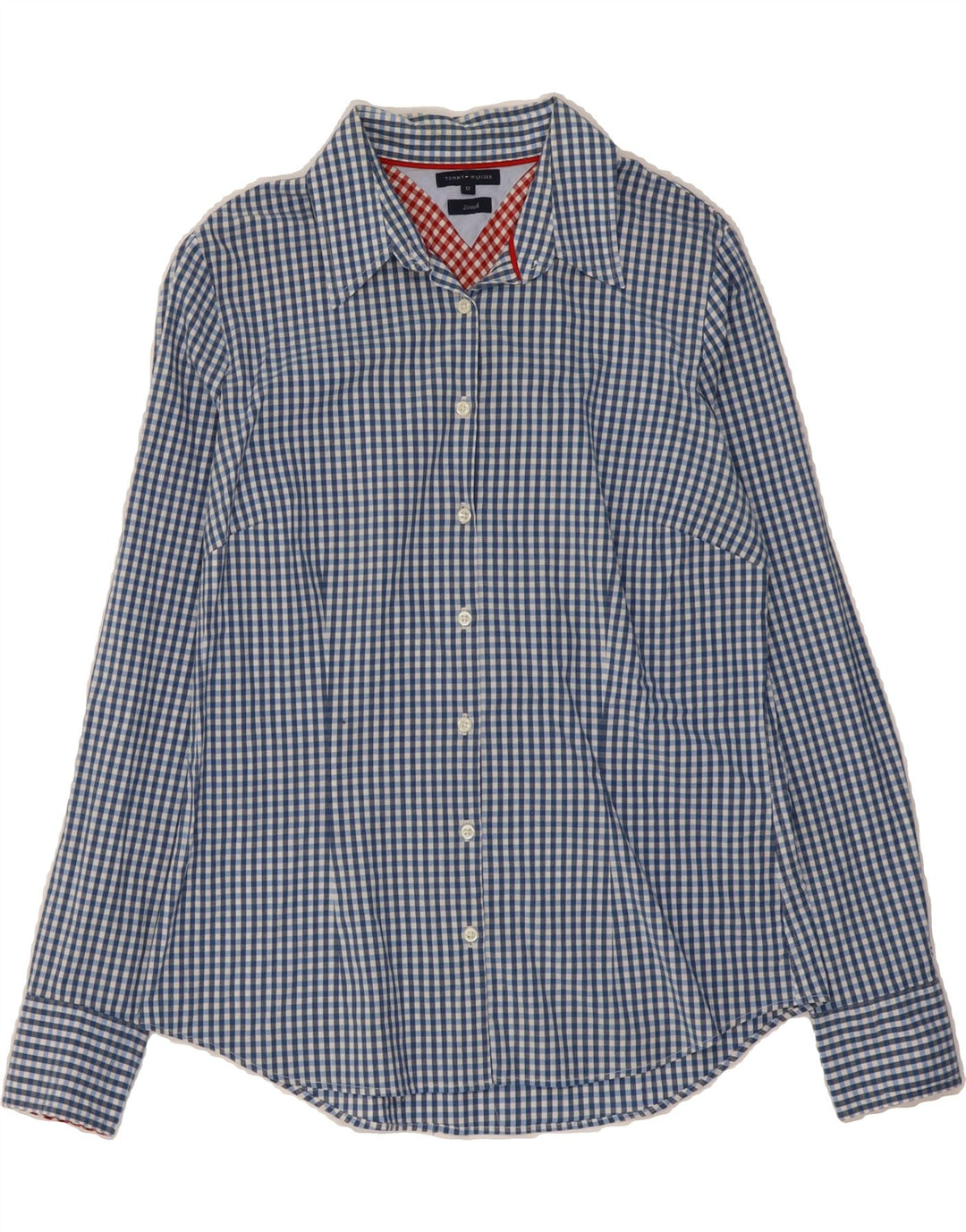 TOMMY HILFIGER Womens Shirt US 12 Large Blue Gingham Cotton Vintage Tommy Hilfiger and Second-Hand Tommy Hilfiger from Messina Hembry 