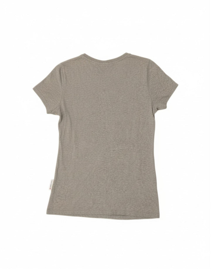 THINK PINK Womens Graphic T-Shirt Top UK 12 Medium Grey