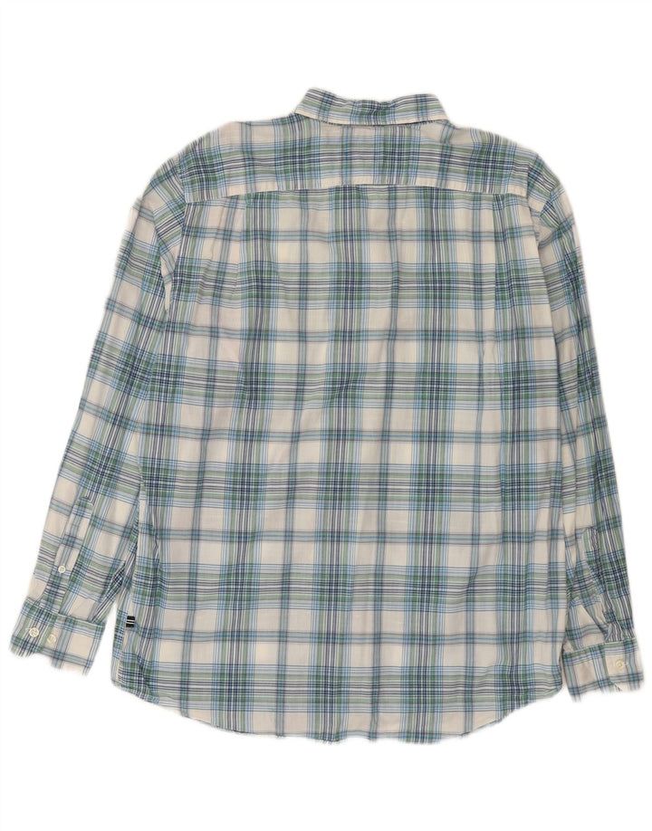 Nautica Herrenhemd, groß, blau kariert, Baumwolle