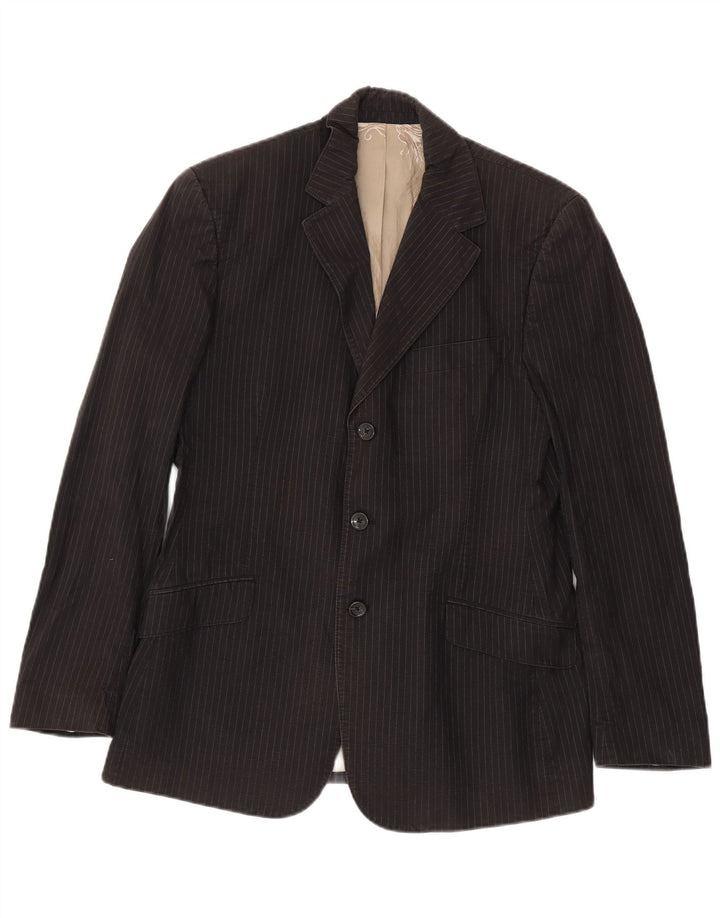 Just Cavalli Herren-Blazer mit 3 Knöpfen, IT 48, mittelschwarz, gestreift, Baumwolle