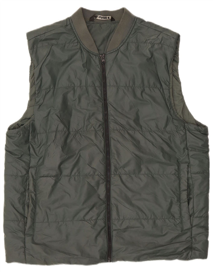 Zara Herren Wattierte Weste UK 40 Large Grün Polyester