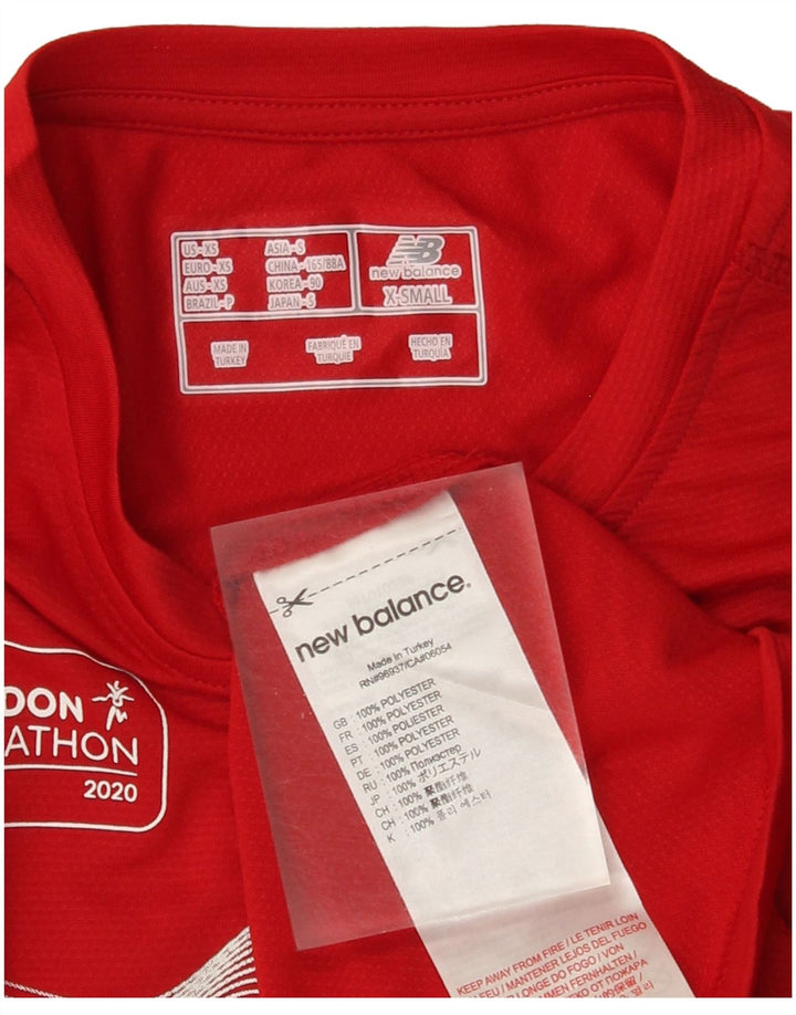 New Balance Herren Grafik T-Shirt Top XS Rot Polyester