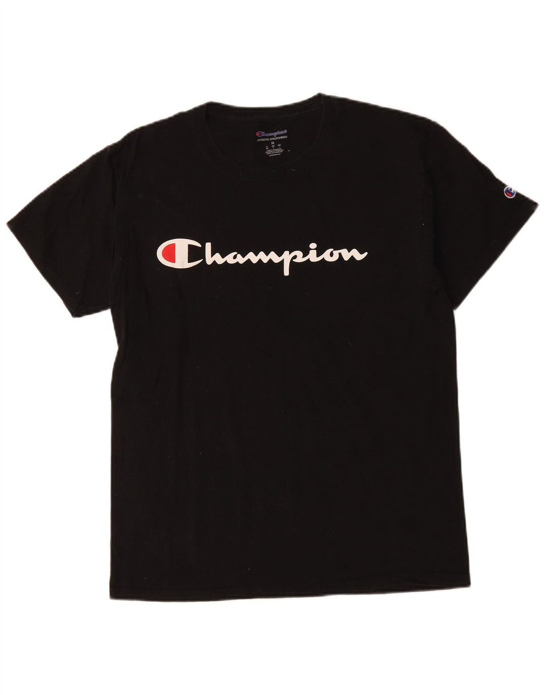 CHAMPION Mens Graphic T-Shirt Top Medium Black Cotton