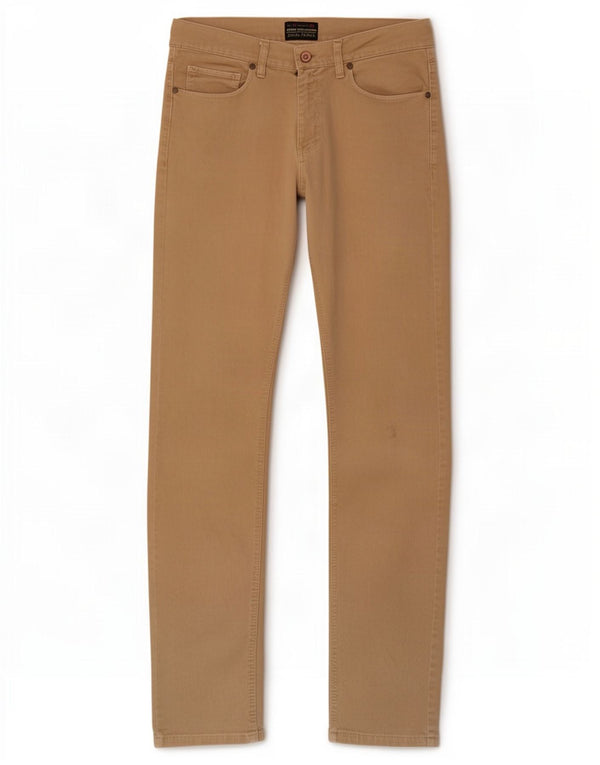 Zara Herren Slim Fit Freizeithose EU 42 Large W32 L33 Beige Baumwolle