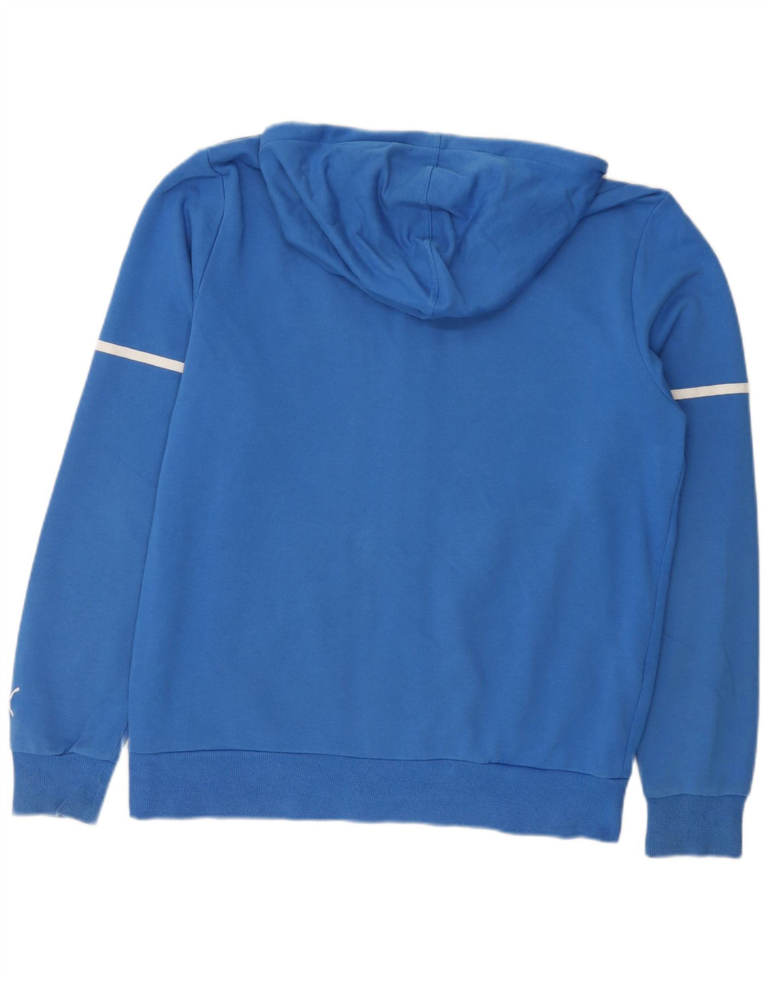 Puma Herren-Kapuzenpullover mit grafischem Reißverschluss, groß, aus blauer Baumwolle