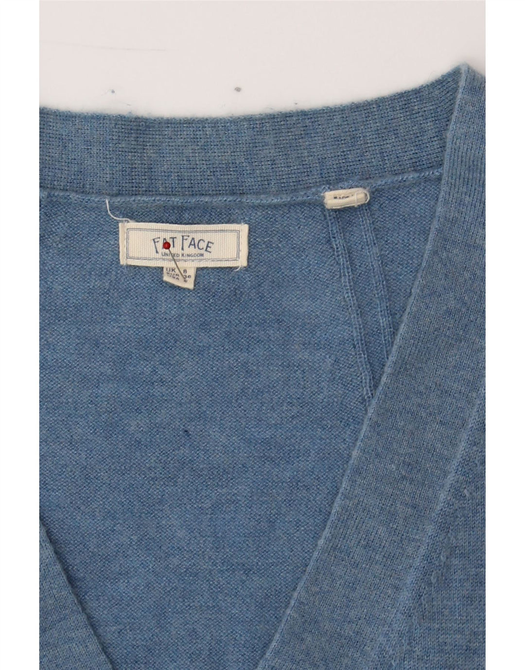 FAT FACE Womens Longline Oversized V-Neck Jumper Sweater UK 8 Small  Blue Vintage Fat Face and Second-Hand Fat Face from Messina Hembry 