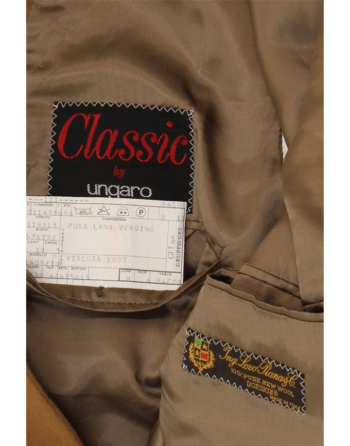 UNGARO Herren-Klassiker-Blazer mit 2 Knöpfen, IT 54, 2XL, braune Schurwolle