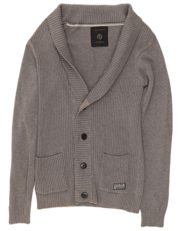 JACK & JONES Herren-Strickjacke, Größe S, Grau