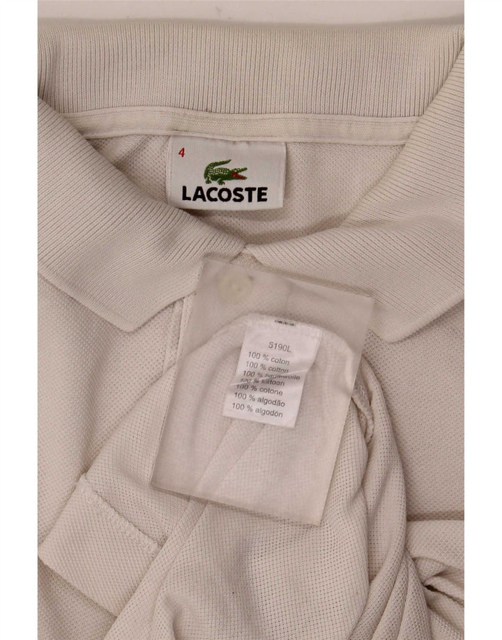 Lacoste Herren-Poloshirt, Größe 4, mittelweiße Baumwolle
