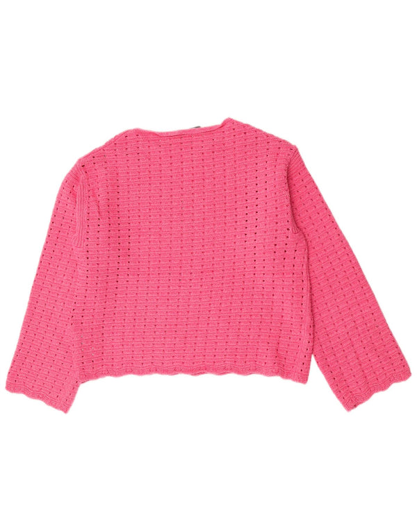 Marks & Spencer Damen Crop Pullover mit U-Boot-Ausschnitt, Gr. 14, Mittelrosa