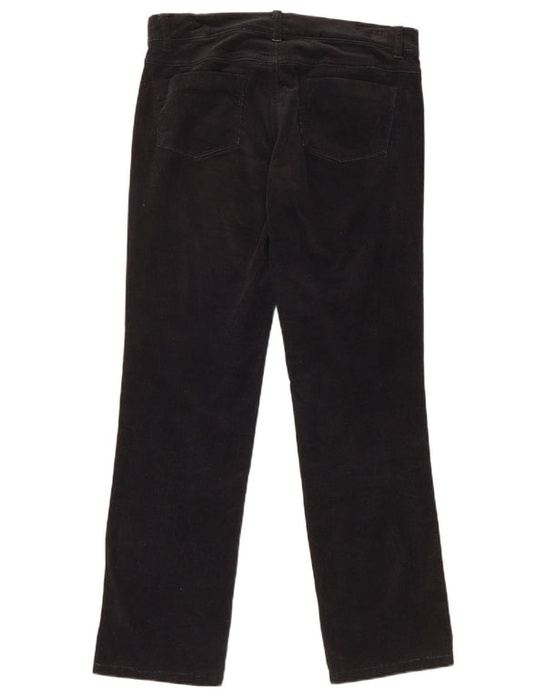Benetton Damen Gerade Cordhose IT 42 Medium W30 L28 Schwarz