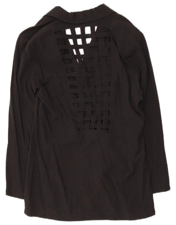 Vintage Damen 2-Knopf-Blazerjacke UK 14 Medium Schwarz