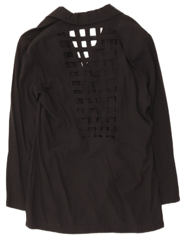 Vintage Damen 2-Knopf-Blazerjacke UK 14 Medium Schwarz