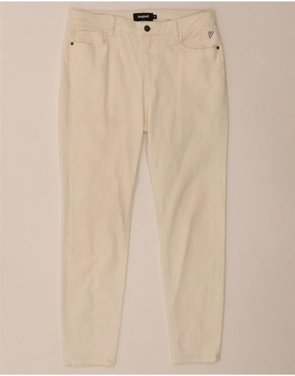 Desigual Damen High Waist Skinny Freizeithose EU 44 XL W32 L27 Weiß