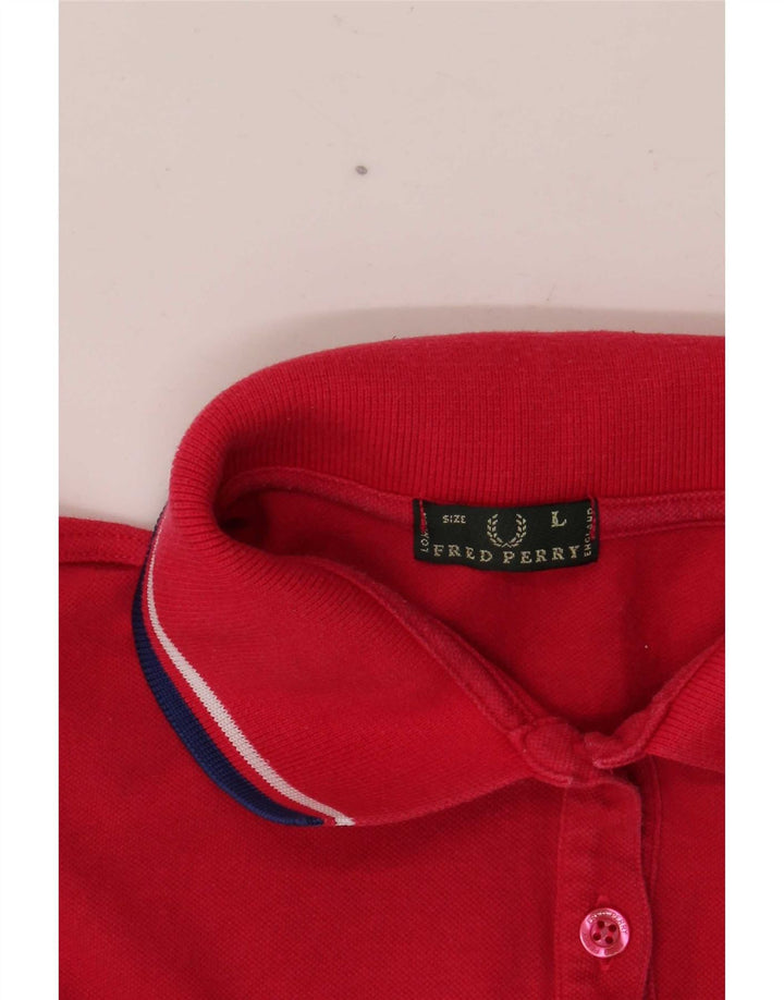 Fred Perry Damen Poloshirt UK 14 Large Rot