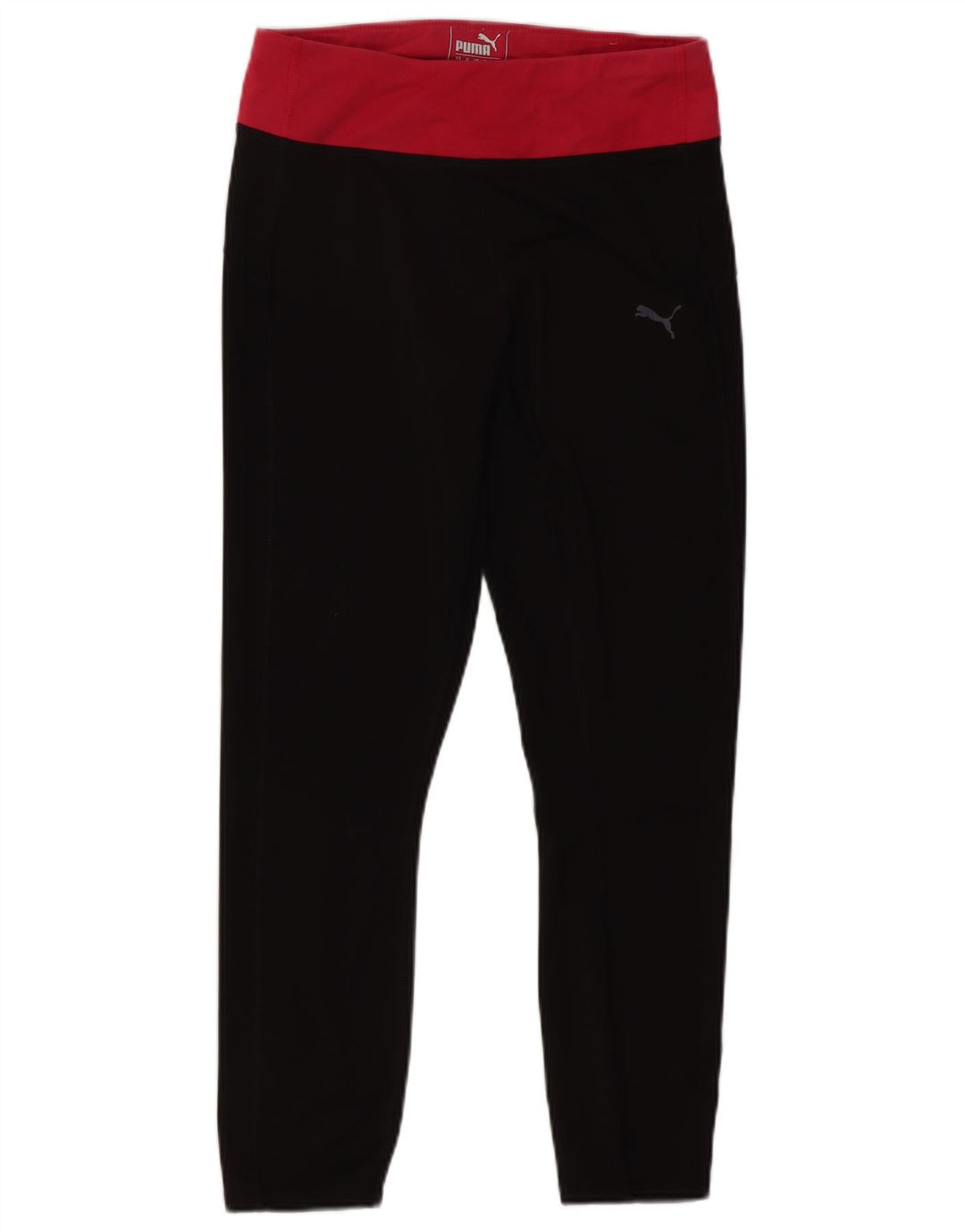 Puma Womens Crop Leggings UK 8 Small Schwarzes Colourblock-Polyester
