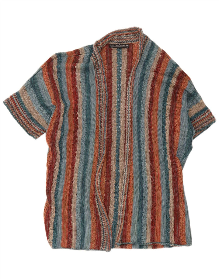 Peruvian Connection Damen-Strickjacke mit kurzen Ärmeln, Gr. 10, Größe S, Multic