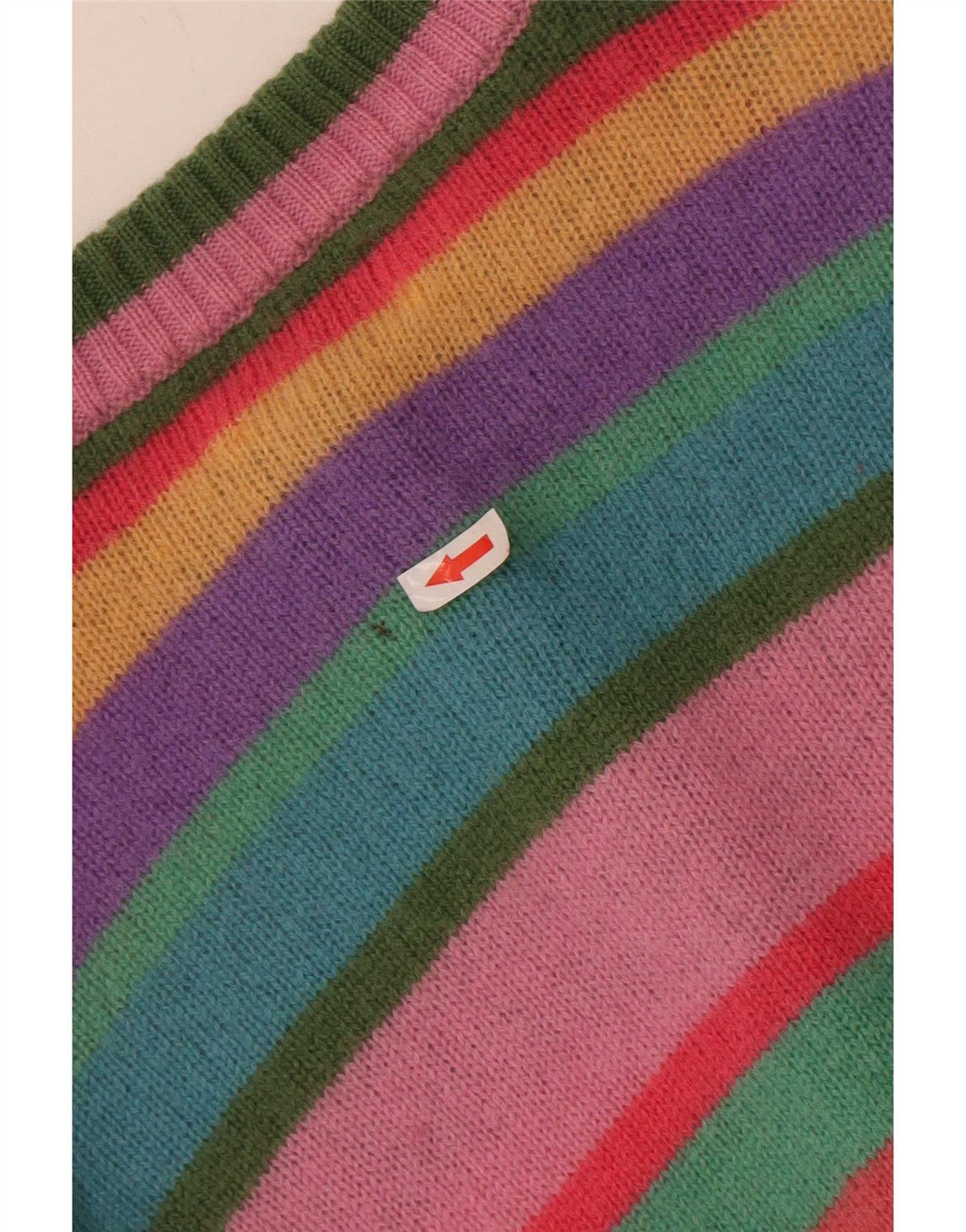 Benetton Damen-Cardigan-Pullover UK 10 Kleine mehrfarbig gestreifte Wolle