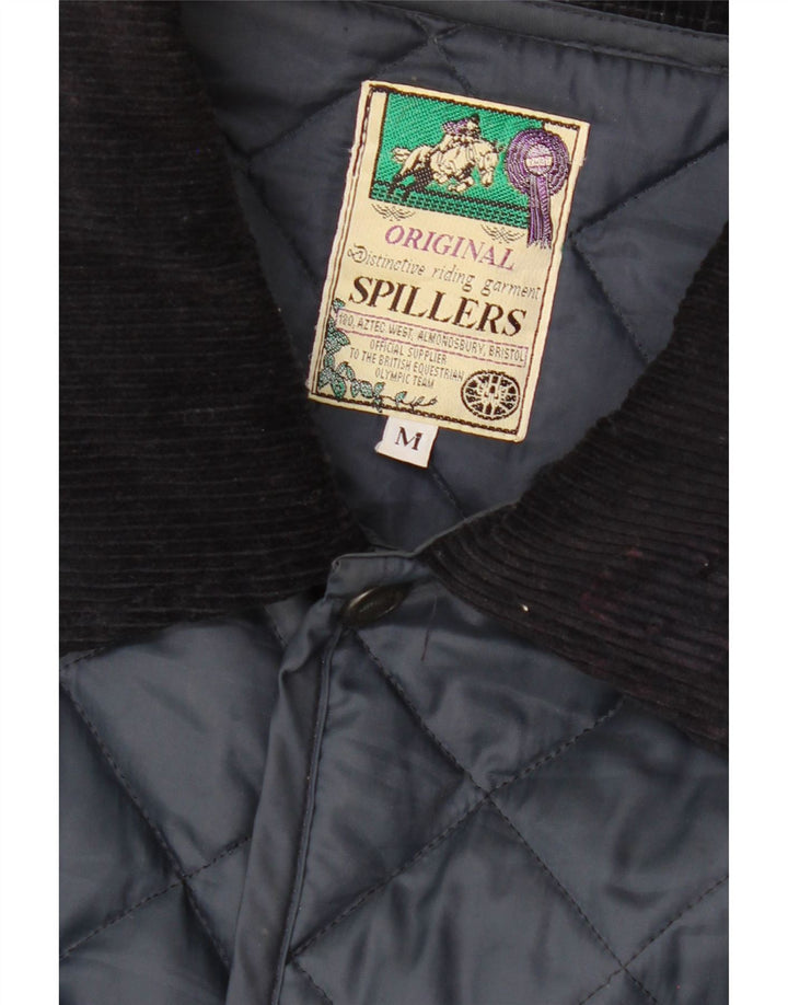 VINTAGE Mens Quilted Jacket UK 38 Medium Navy Blue Vintage Vintage and Second-Hand Vintage from Messina Hembry 