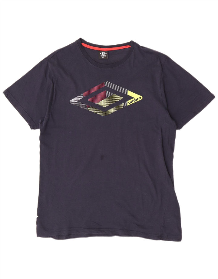 Umbro Damen Grafik-T-Shirt-Oberteil XL aus marineblauer Baumwolle