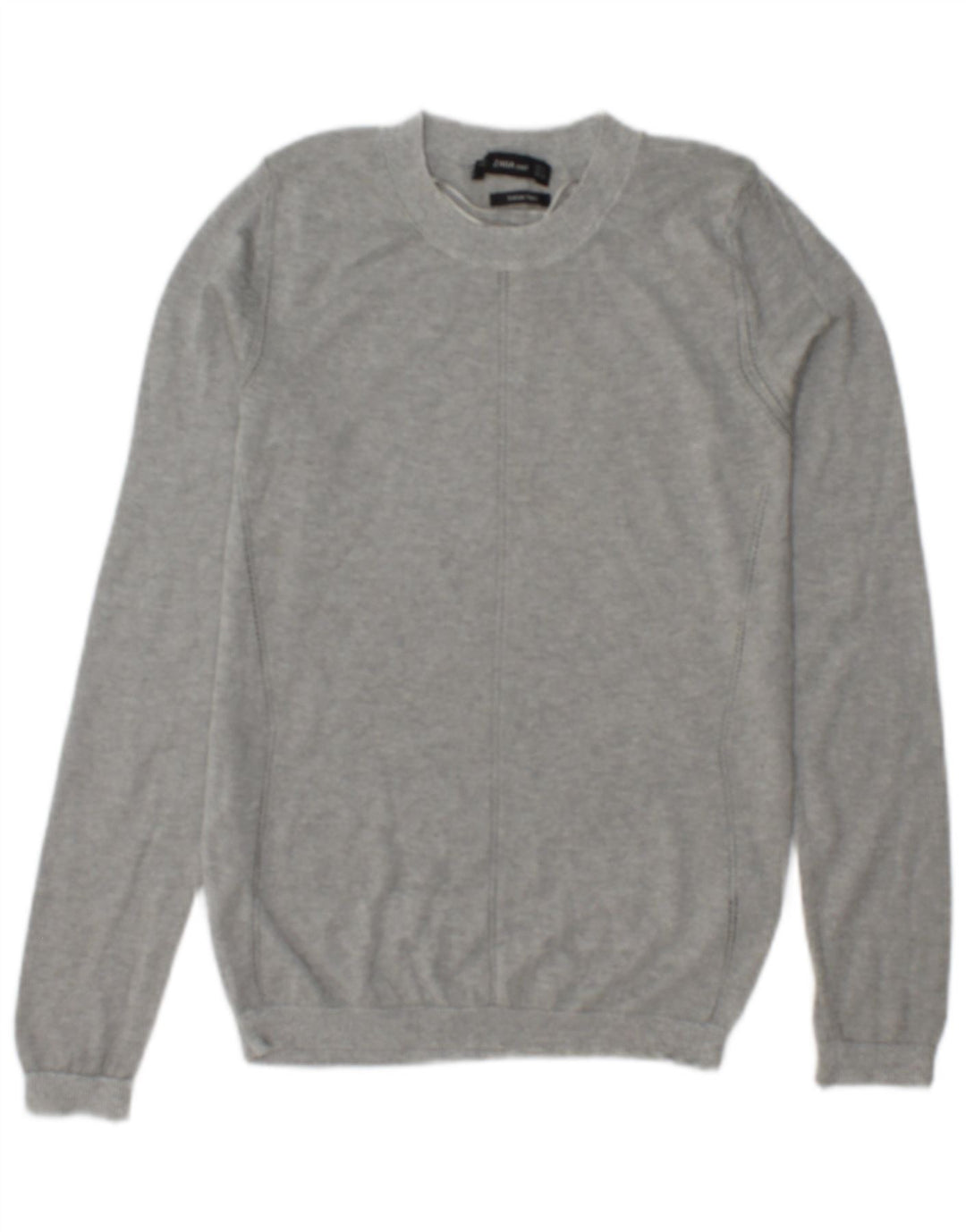 Zara Damen-Pullover mit Rundhalsausschnitt, Gr. 10, Größe S, graue Viskose