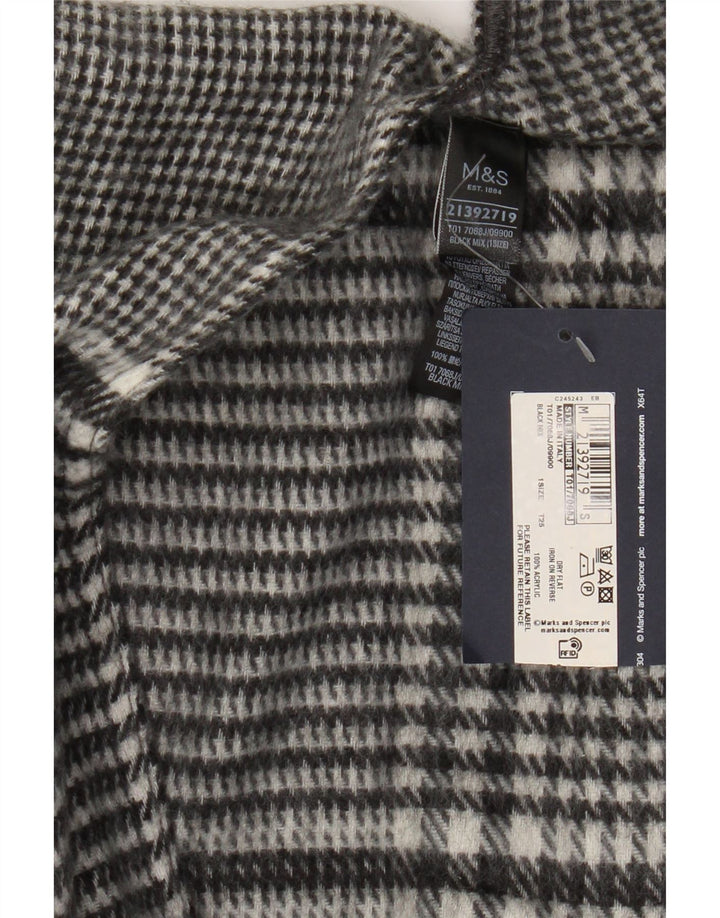 Marks & Spencer Damen Cape-Cardigan-Pullover, Einheitsgröße, schwarzer Hahnentrittmuster