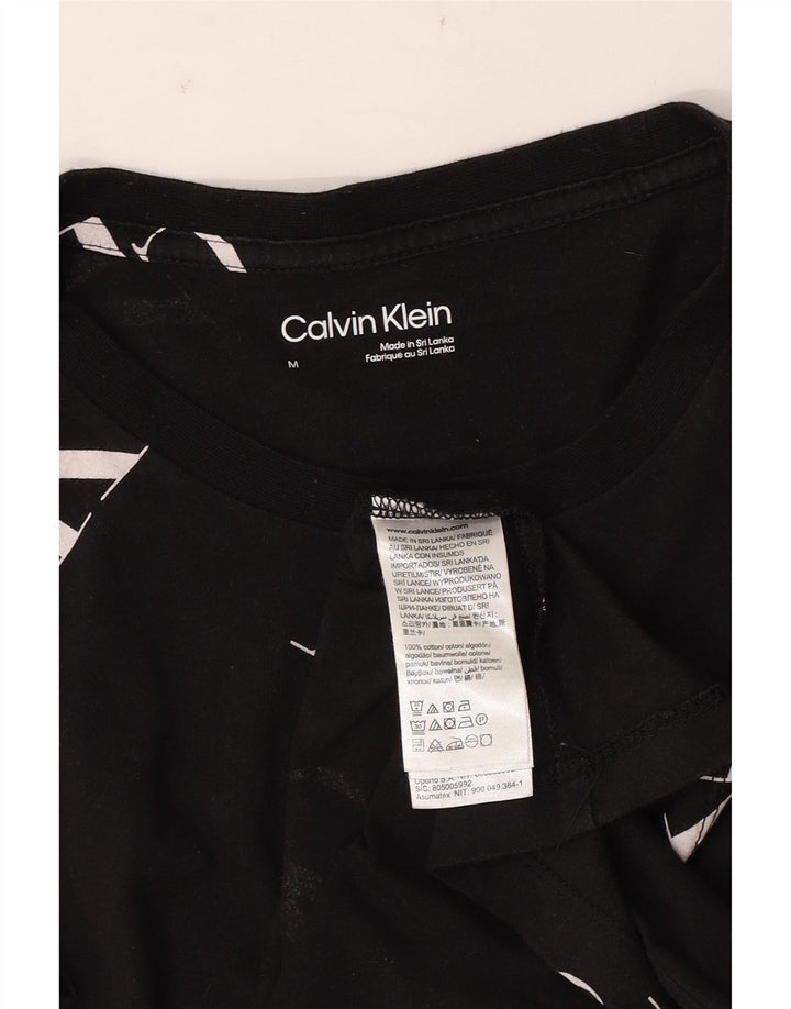 Calvin Klein Herren Grafik-T-Shirt-Oberteil aus mittelschwarzer Baumwolle