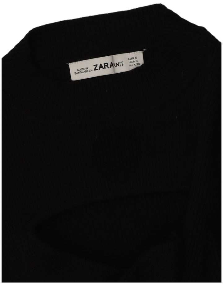 Zara Damen-Pullover mit Rundhalsausschnitt, Gr. 10, Größe S, Schwarz