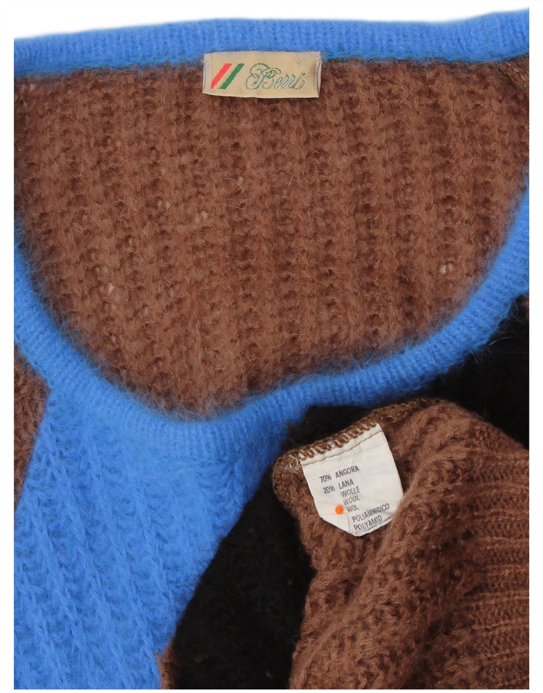 Berri Damen-Pullover mit U-Boot-Ausschnitt, UK 14, Mittelbraun, Farbblock-Angora