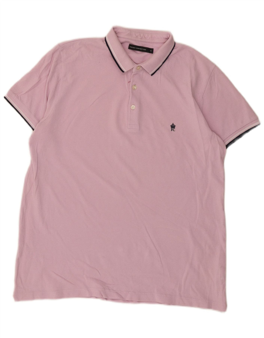 French Connection Herren-Poloshirt in normaler Passform aus mittelrosa Baumwolle
