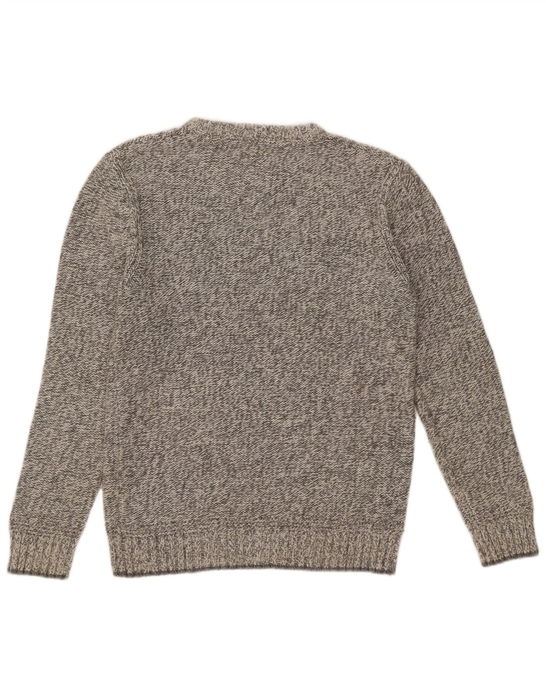 Fat Face Herren-Pullover mit Rundhalsausschnitt, mittelgrau gesprenkelte Baumwolle
