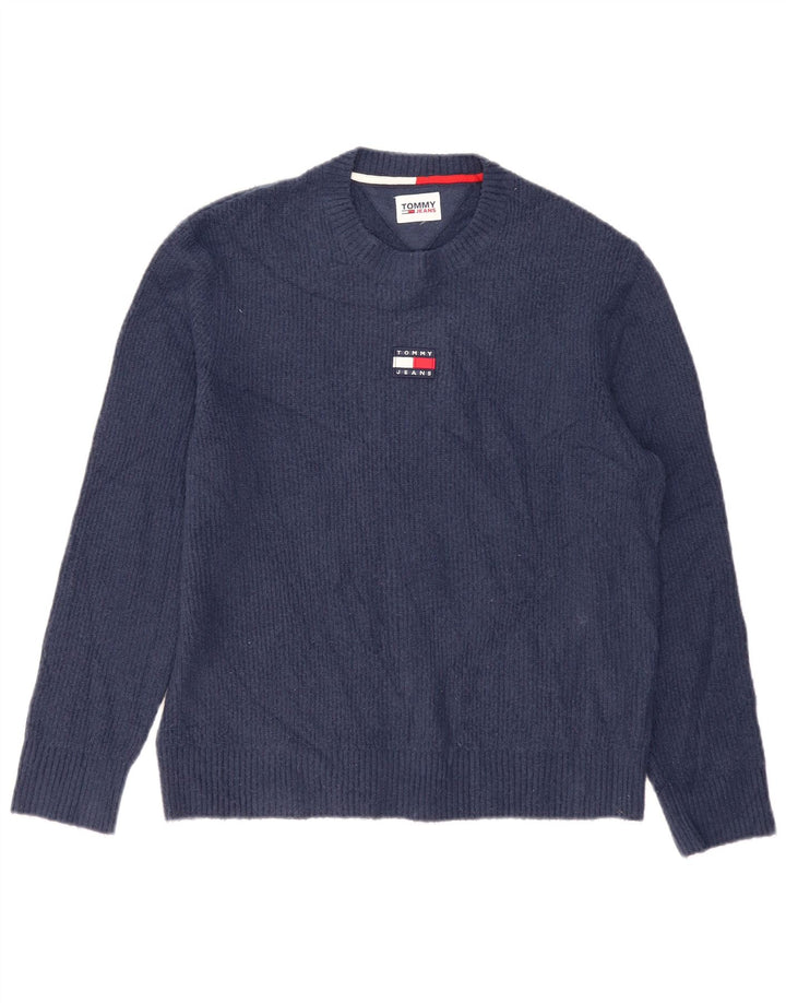 Tommy Hilfiger Herren-Pullover mit Rundhalsausschnitt, groß, marineblau, Polyester