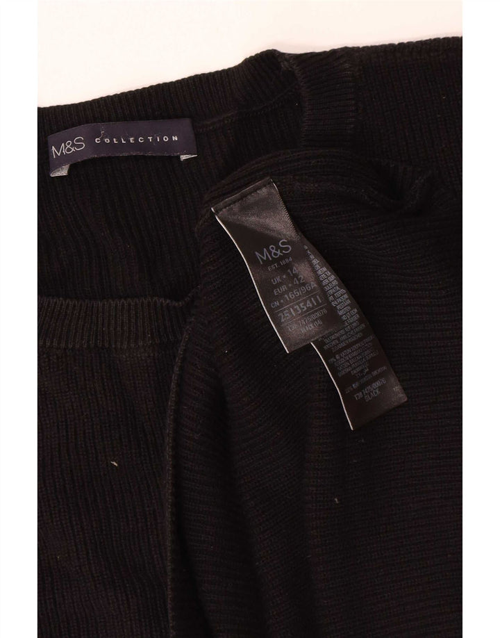 Marks & Spencer Damen-Pullover mit Rundhalsausschnitt, Größe 44, Schwarz