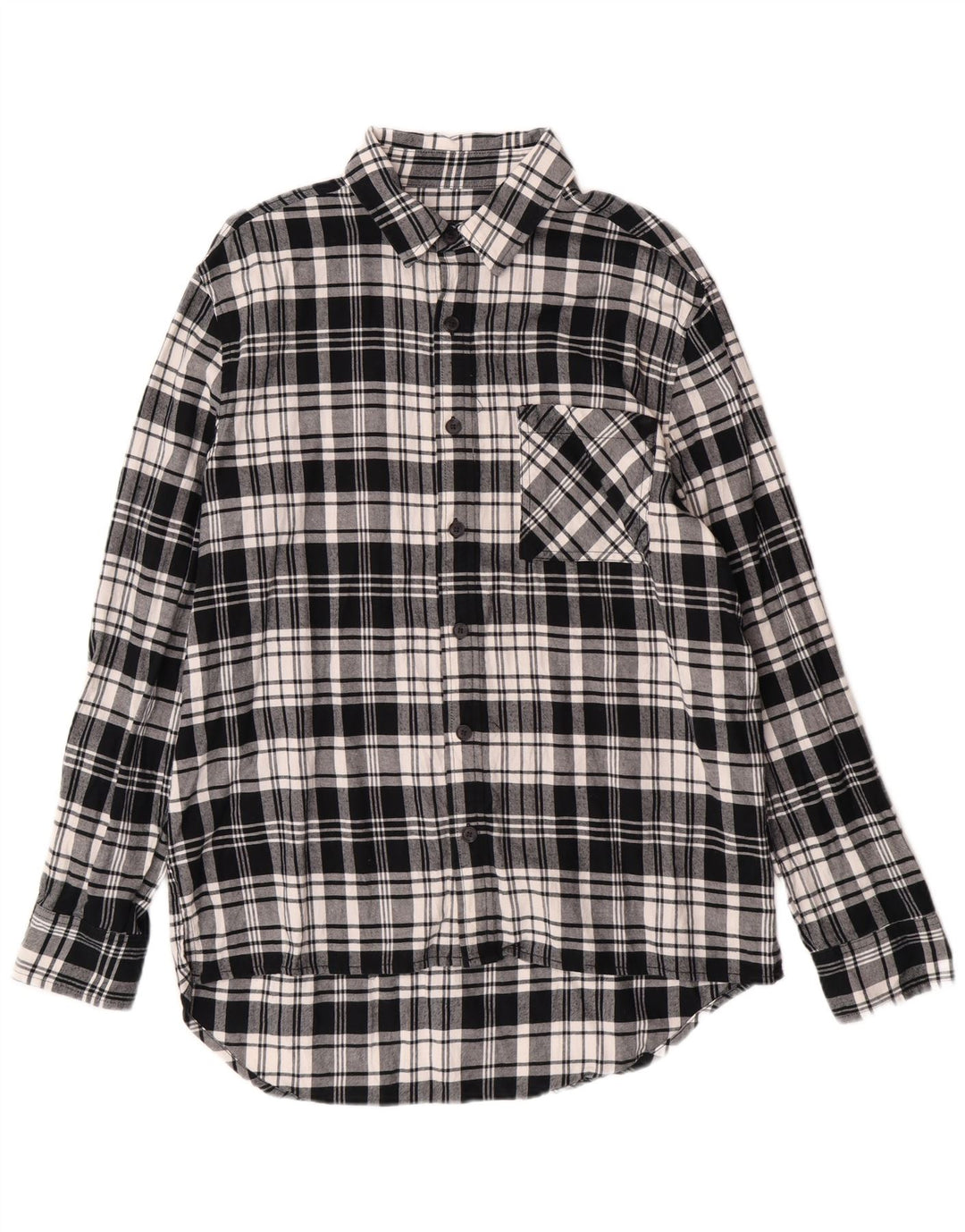 ORIGINAL USE Herren-Flanellhemd, mittelschwarz, kariert, Baumwolle