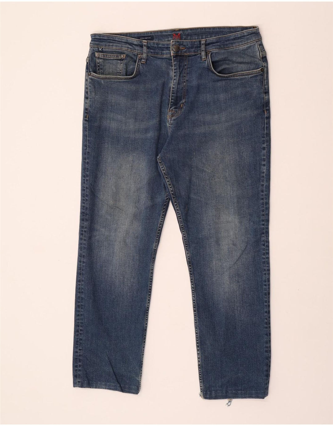 Crew Clothing Herren Regular Straight Jeans W38 L27 Blaue Baumwolle