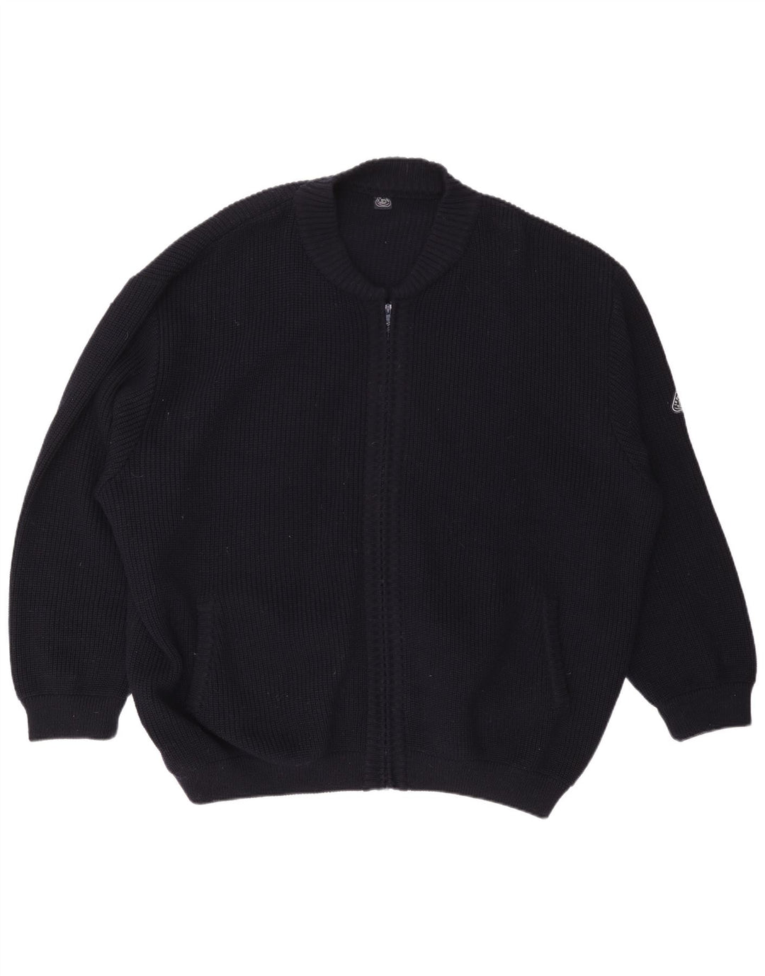 Vintage Herren Oversized Cardigan Pullover XL Marineblaue Wolle