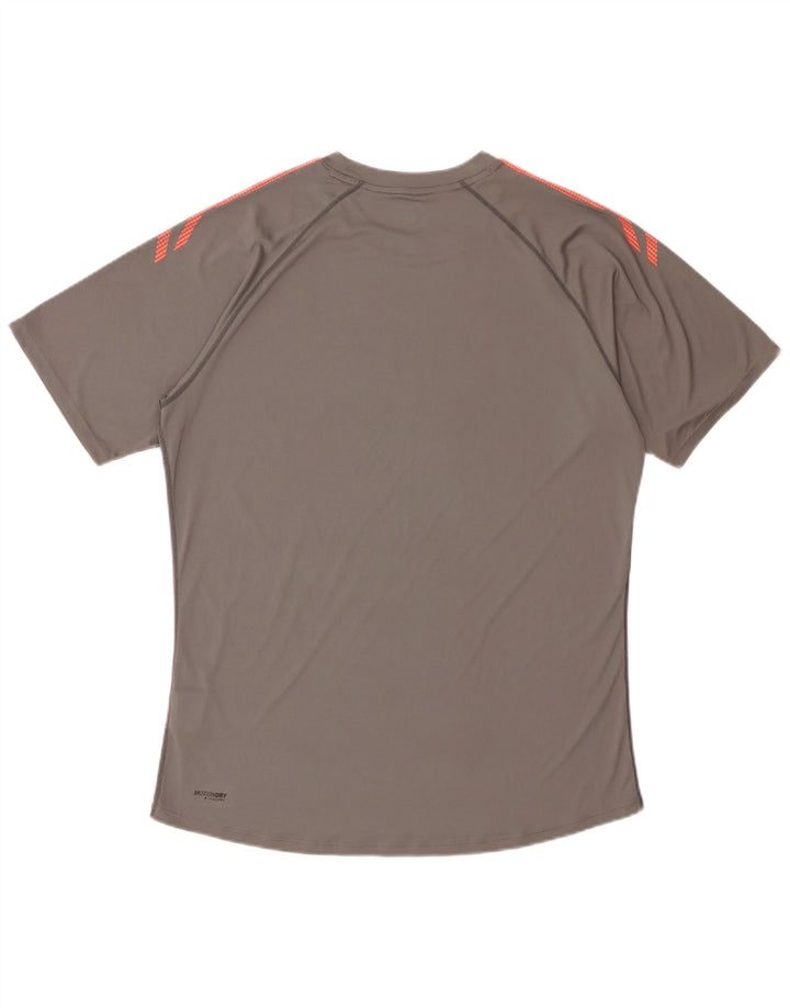 Asics Herren T-Shirt Top XL Graues geometrisches Polyester