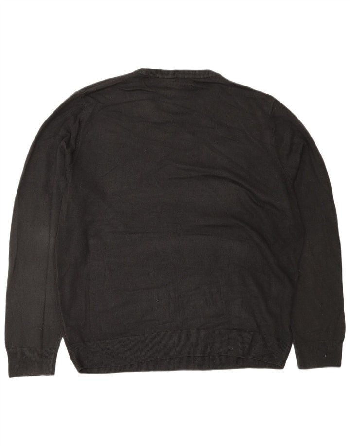 MARKS & SPENCER Herren-Pullover mit Rundhalsausschnitt, XL, schwarzes Acryl