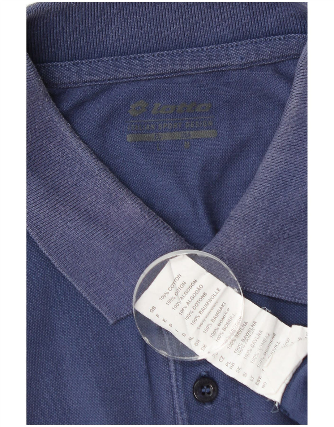 Lotto Herren-Poloshirt, groß, blaue Baumwolle